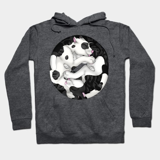 Yin-Yang Cats: Black Bicolor Tabby Hoodie by spyroid101